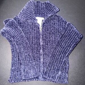 Tommy Bahama Blue Full Zip Sweater Cardigan  Size 7 / 8‎ Medium